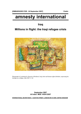 Millions in Flight: the Iraqi Refugee Crisis