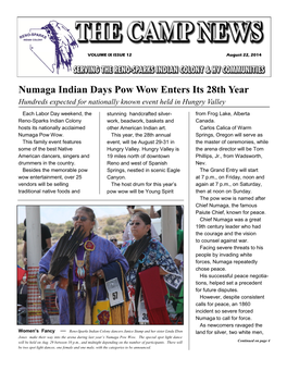 Numaga Indian Days Pow Wow Enters Its 28Th Year