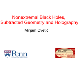 Nonextremal Black Holes, Subtracted Geometry and Holography