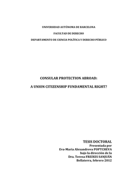 Consular Protection Abroad: a Union Citizenship Fundamental Right?