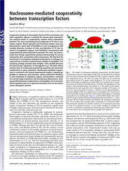 Nucleosome-Mediated Cooperativity Between Transcription Factors