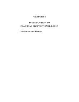 Chapter 2 Introduction to Classical Propositional