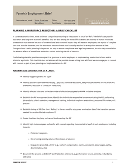 Fenwick Employment Brief