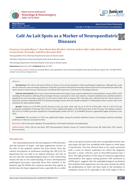 Café Au Lait Spots As a Marker of Neuropaediatric Diseases