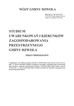 Studium Uwarunkowań I Kierunków Zagospodarowania Przestrzennego