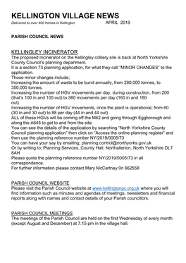 Kellington Newsletter April 2019