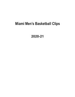 Miami Men's Basketball Clips