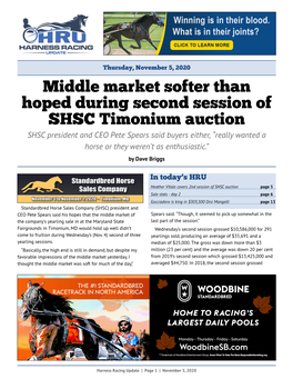 Middle Market Softer Than Hoped During Second Session of SHSC