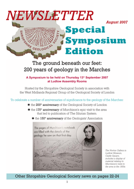 Special Symposium Edition the Ground Beneath Our Feet: 200 Years of Geology in the Marches