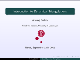 Introduction to Dynamical Triangulations