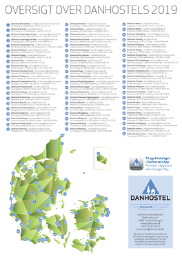 Oversigt Over Danhostels 2019