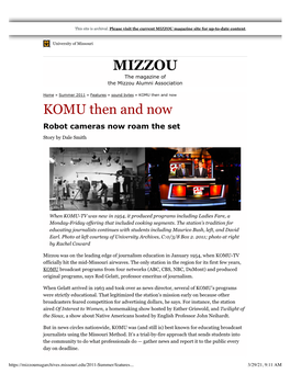 MIZZOU Magazine Site for Up-To-Date Content