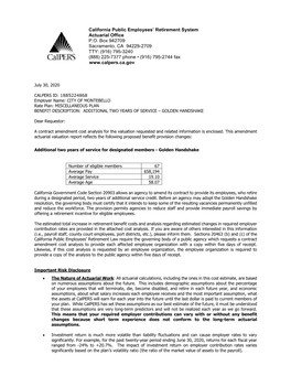 Cost Analysis Misc Plan of the City of Montebello for 2 Year Golden