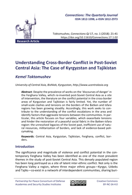 Understanding Cross-Border Conflict in Post-Soviet Central Asia: the Case of Kyrgyzstan and Tajikistan