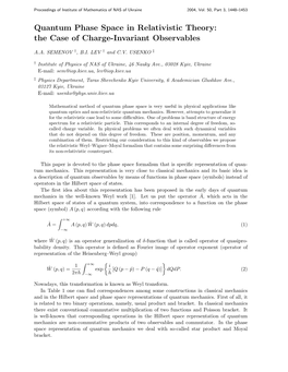 Quantum Phase Space in Relativistic Theory: the Case of Charge-Invariant Observables