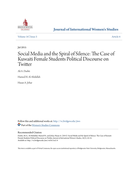 Social Media and the Spiral of Silence: the Case of Kuwaiti Female Students’ Political Discourse on Twitter