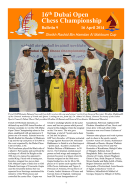 16Th Dubai Open Chess Championship Bulletin 9 16 April 2014 Sheikh Rashid Bin Hamdan Al Maktoum Cup