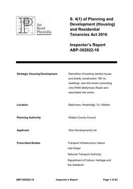 And Residential Tenancies Act 2016 Inspector's Report ABP-302922-18