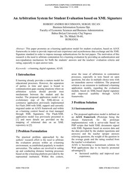 An Arbitration System for Student Evaluation Based on XML Signature