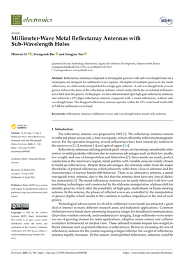 Millimeter-Wave Metal Reflectarray Antennas with Sub-Wavelength Holes