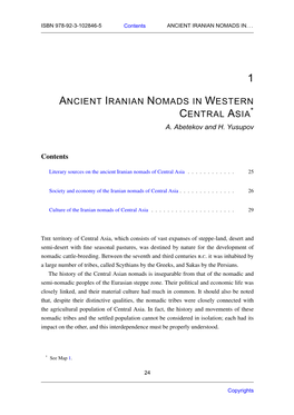 Ancient Iranian Nomads in Western Central Asia