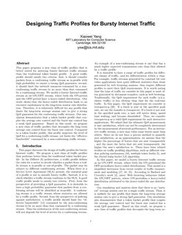 Designing Traffic Profiles for Bursty Internet Traffic