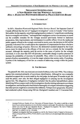 Factor to Wrongful Convictions,"3 and Argued That a Negligence Action