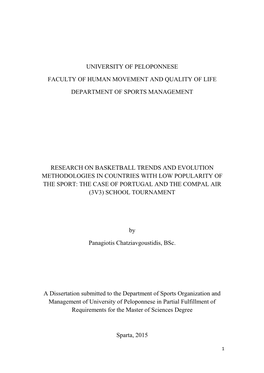 University of Peloponnese Faculty of Human Movement