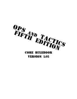Core Rulebook Version 1.05 Dedications