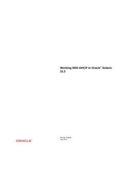 Working with DHCP in Oracle® Solaris 11.2