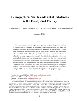 Demographics, Wealth, and Global Imbalances in the Twenty-First Century