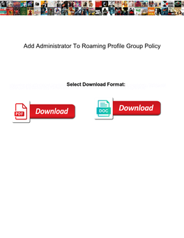 Add Administrator to Roaming Profile Group Policy