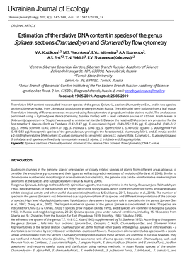 Estimation of the Relative DNA Content in Species of the Genus Spiraea, Sections Chamaedryon and Glomerati by Flow Cytometry
