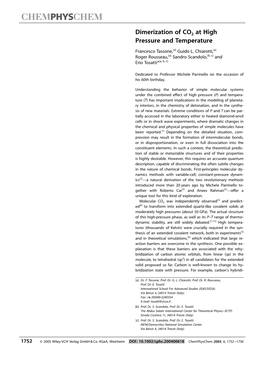 Dimerization of CO2 at High Pressure and Temperature