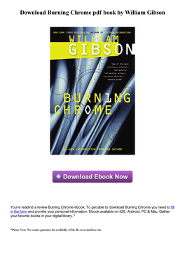 Burning Chrome Pdf Book by William Gibson