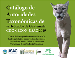 CAT Vertebradosgt CDC CECON USAC 2019