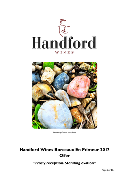 Handford Wines Bordeaux En Primeur 2017 Offer “Frosty Reception