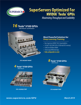 Supermicro GPU Solutions Optimized for NVIDIA Nvlink