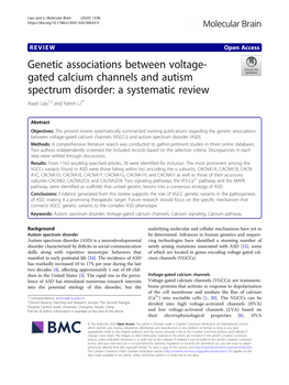 Genetic Associations Between Voltage-Gated Calcium Channels (Vgccs) and Autism Spectrum Disorder (ASD)