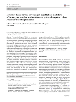 Structure-Based Virtual Screening of Hypothetical Inhibitors of the Enzyme Longiborneol Synthase—A Potential Target to Reduce Fusarium Head Blight Disease