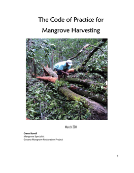 The Code of Practice for Mangrove Harvesting