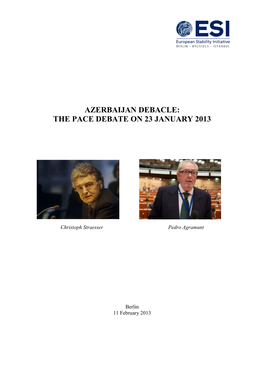Azerbaijan Debacle: the Pace Debate on 23 January 2013