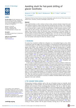 Avoiding Slush for Hot-Point Drilling of Glacier Boreholes