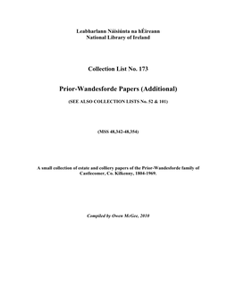 Prior-Wandesforde Papers (Additional)