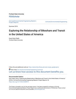 Exploring the Relationship of Bikeshare and Transit in the United States of America