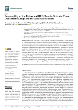 Permeability of the Retina and RPE-Choroid-Sclera to Three Ophthalmic Drugs and the Associated Factors