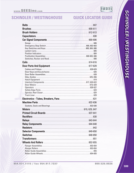 Schindler Schindler / Westinghouse Quick Locator Guide