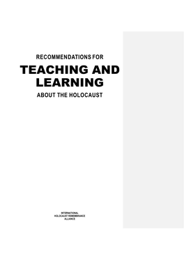 Teaching and Learning About the Holocaust