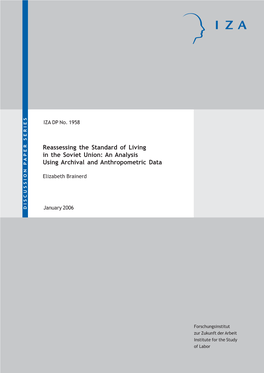 Reassessing the Standard of Living in the Soviet Union: an Analysis Using Archival and Anthropometric Data