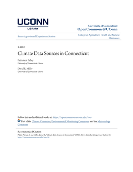 Climate Data Sources in Connecticut Patricia A